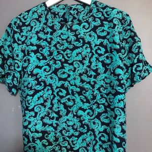 VINTAGE Blue & Black Top